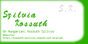 szilvia kossuth business card